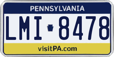 PA license plate LMI8478