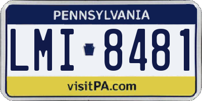 PA license plate LMI8481