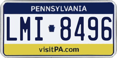 PA license plate LMI8496