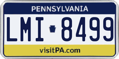 PA license plate LMI8499