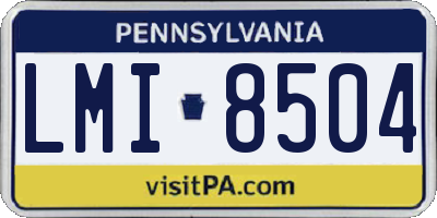 PA license plate LMI8504