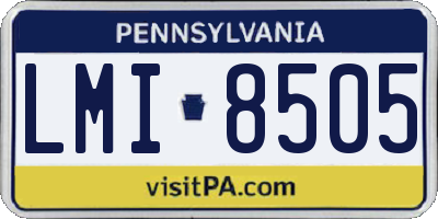 PA license plate LMI8505