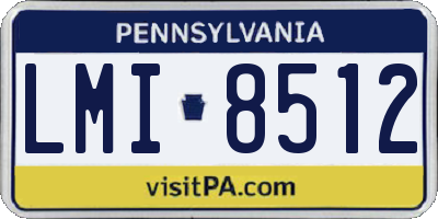 PA license plate LMI8512