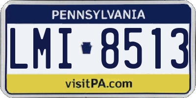 PA license plate LMI8513