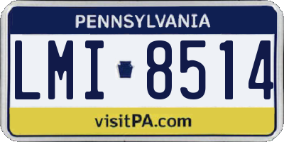 PA license plate LMI8514