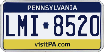 PA license plate LMI8520