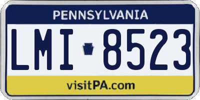 PA license plate LMI8523
