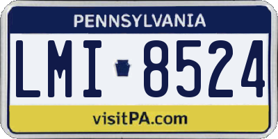 PA license plate LMI8524