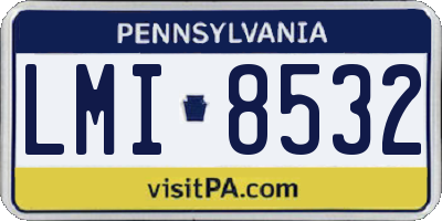 PA license plate LMI8532