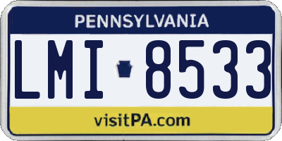 PA license plate LMI8533