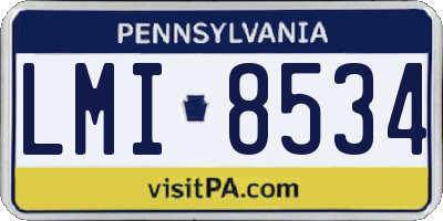 PA license plate LMI8534