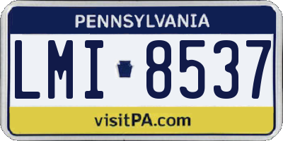 PA license plate LMI8537