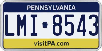 PA license plate LMI8543