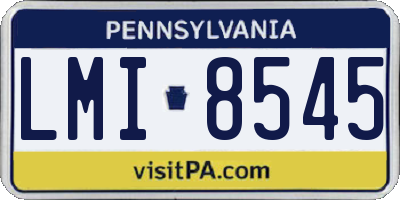 PA license plate LMI8545