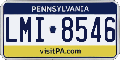 PA license plate LMI8546