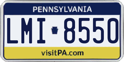 PA license plate LMI8550