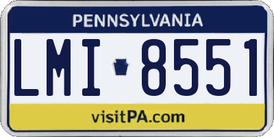 PA license plate LMI8551