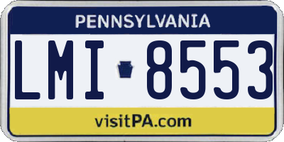 PA license plate LMI8553