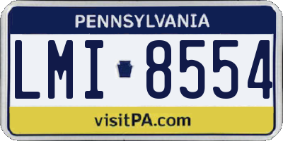 PA license plate LMI8554