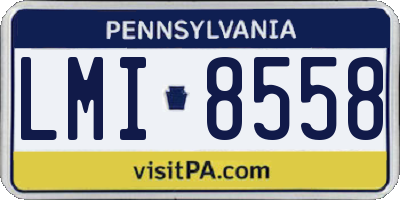 PA license plate LMI8558