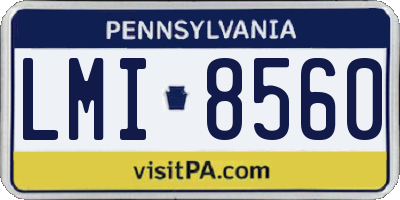 PA license plate LMI8560