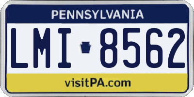 PA license plate LMI8562