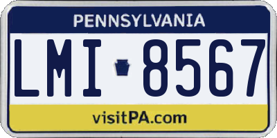 PA license plate LMI8567