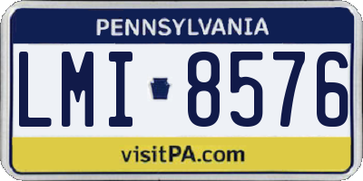 PA license plate LMI8576