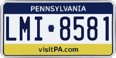 PA license plate LMI8581