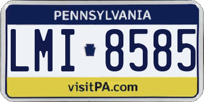 PA license plate LMI8585