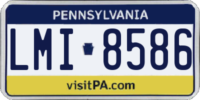PA license plate LMI8586