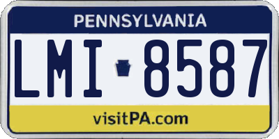 PA license plate LMI8587