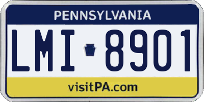 PA license plate LMI8901