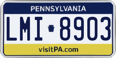 PA license plate LMI8903