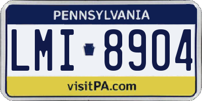 PA license plate LMI8904