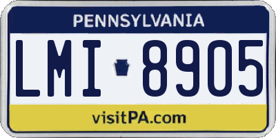 PA license plate LMI8905