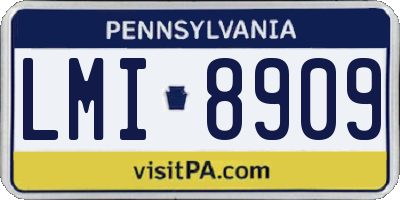 PA license plate LMI8909