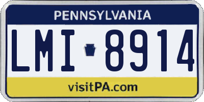 PA license plate LMI8914
