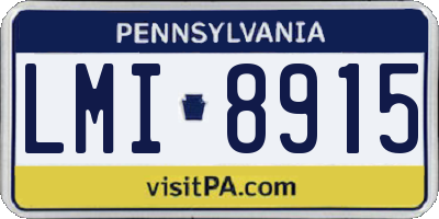 PA license plate LMI8915