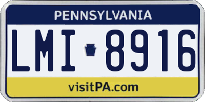 PA license plate LMI8916