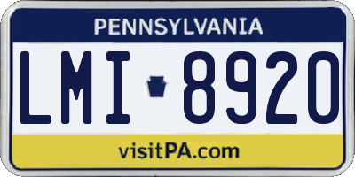 PA license plate LMI8920