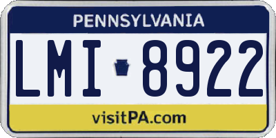 PA license plate LMI8922