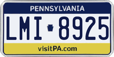 PA license plate LMI8925
