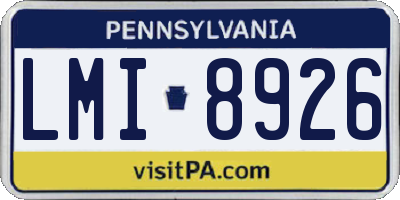 PA license plate LMI8926