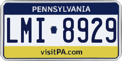 PA license plate LMI8929