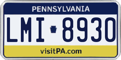 PA license plate LMI8930