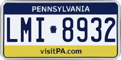 PA license plate LMI8932