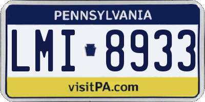 PA license plate LMI8933