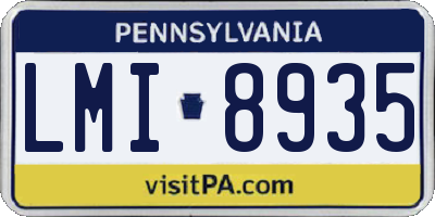 PA license plate LMI8935