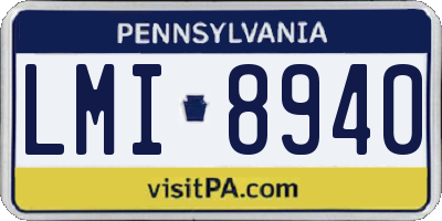PA license plate LMI8940